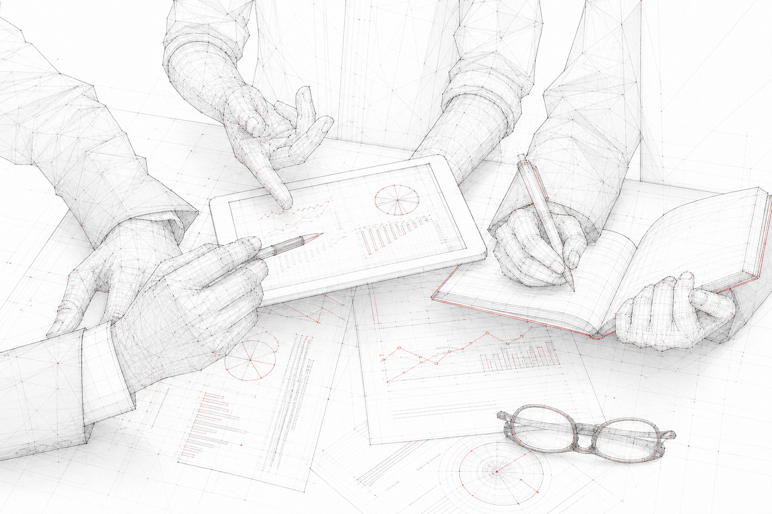 Illustration of a consulting team at work